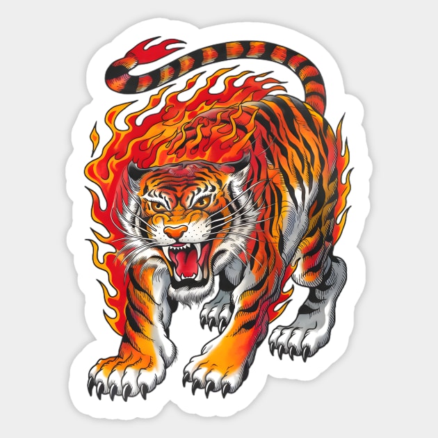 Tiger Tattoo Sticker by animegirlnft
